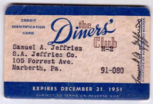 кредитная карта Diners Club в 1951 году