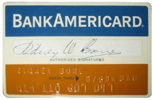 Карта Bank of America BankAmericard 1967 года выпуска