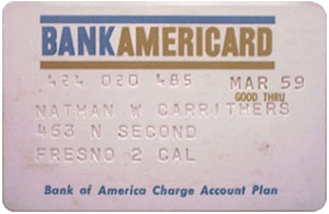 Карта Bank of America BankAmericard 1958 года выпуска
